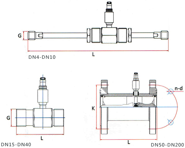 dn100柴油流量计传感器外形图