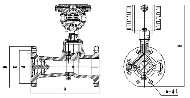 dn150旋进旋涡流量计外形图