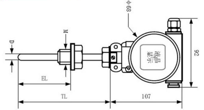油库温度变送器外形尺寸图